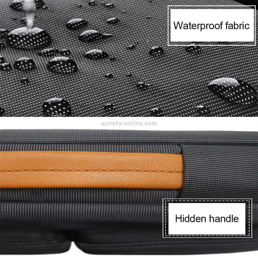 Nylon Waterproof Laptop Handbag Bag for 13-14 inch Laptops with Trunk Trolley Strap (Black)
