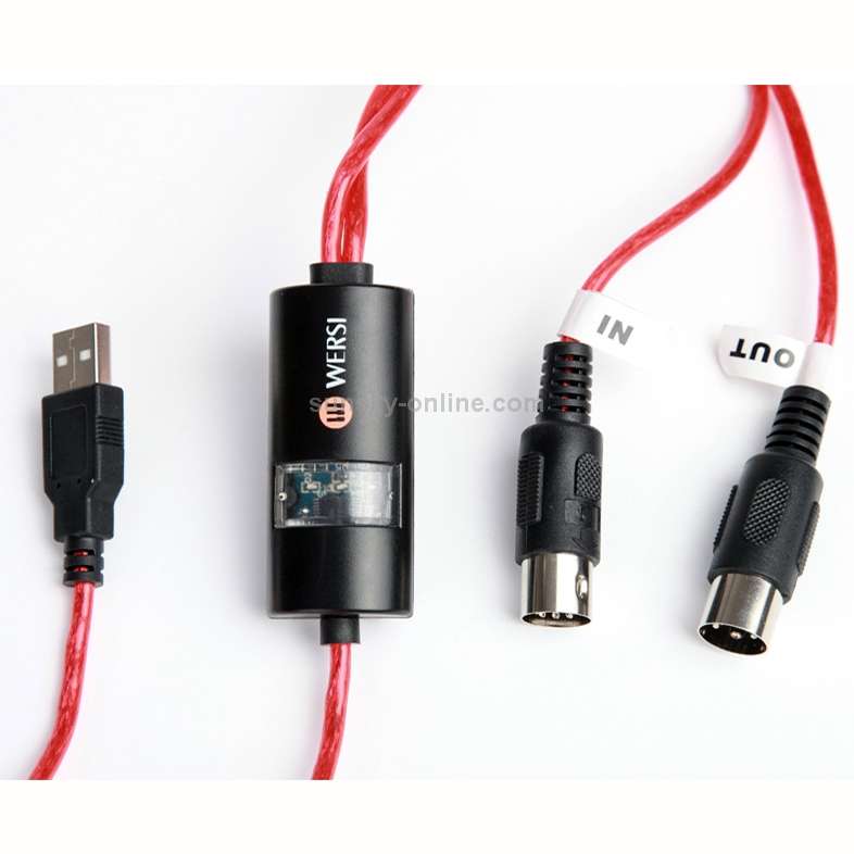 WERSI UM-18 USB MIDI Cable MidiPort Midi Cable Electric Piano Electronic Drum Music Editing Line,