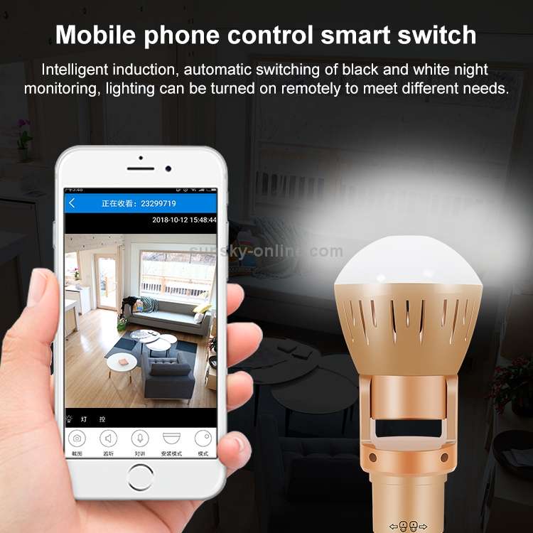 DP3 1.3 Megapixel Panoramic Universal Light Bulb Camera Mobile Phone Remote Installation Home Netw