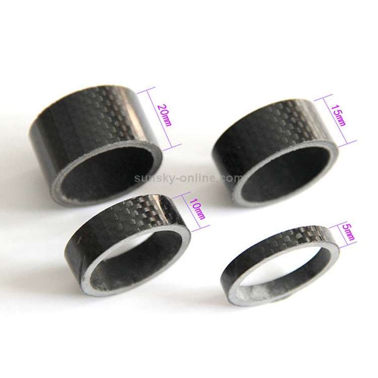 Bicycle Front Fork Headset Carbon Fiber Gasket Stem Wrist Backing Ring 3K Carbon Fiber 5 / 10 / 15