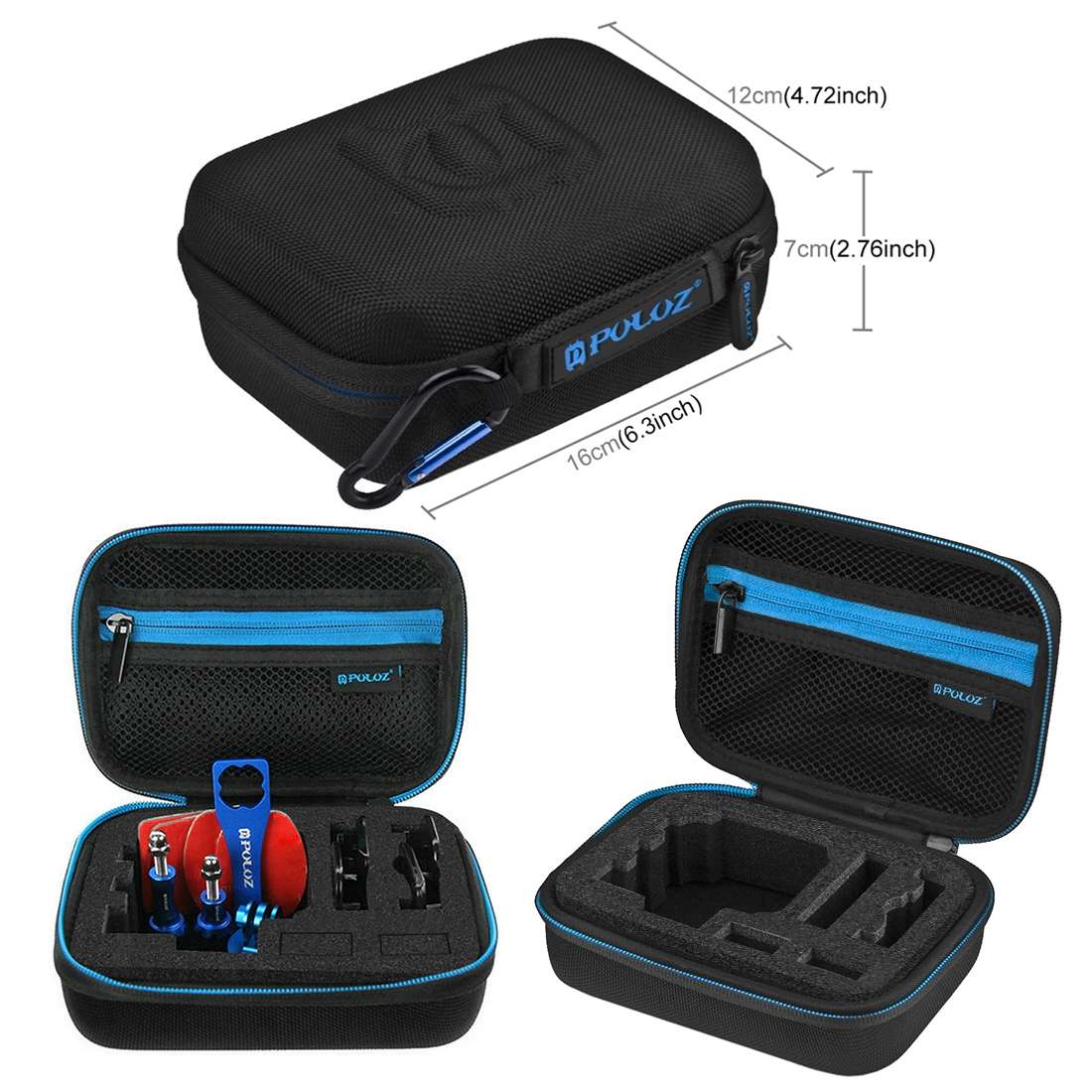 PULUZ 13 in 1 CNC Metal Accessories Combo Kits with EVA Case (Screws + Surface Mounts + Tripod Ada