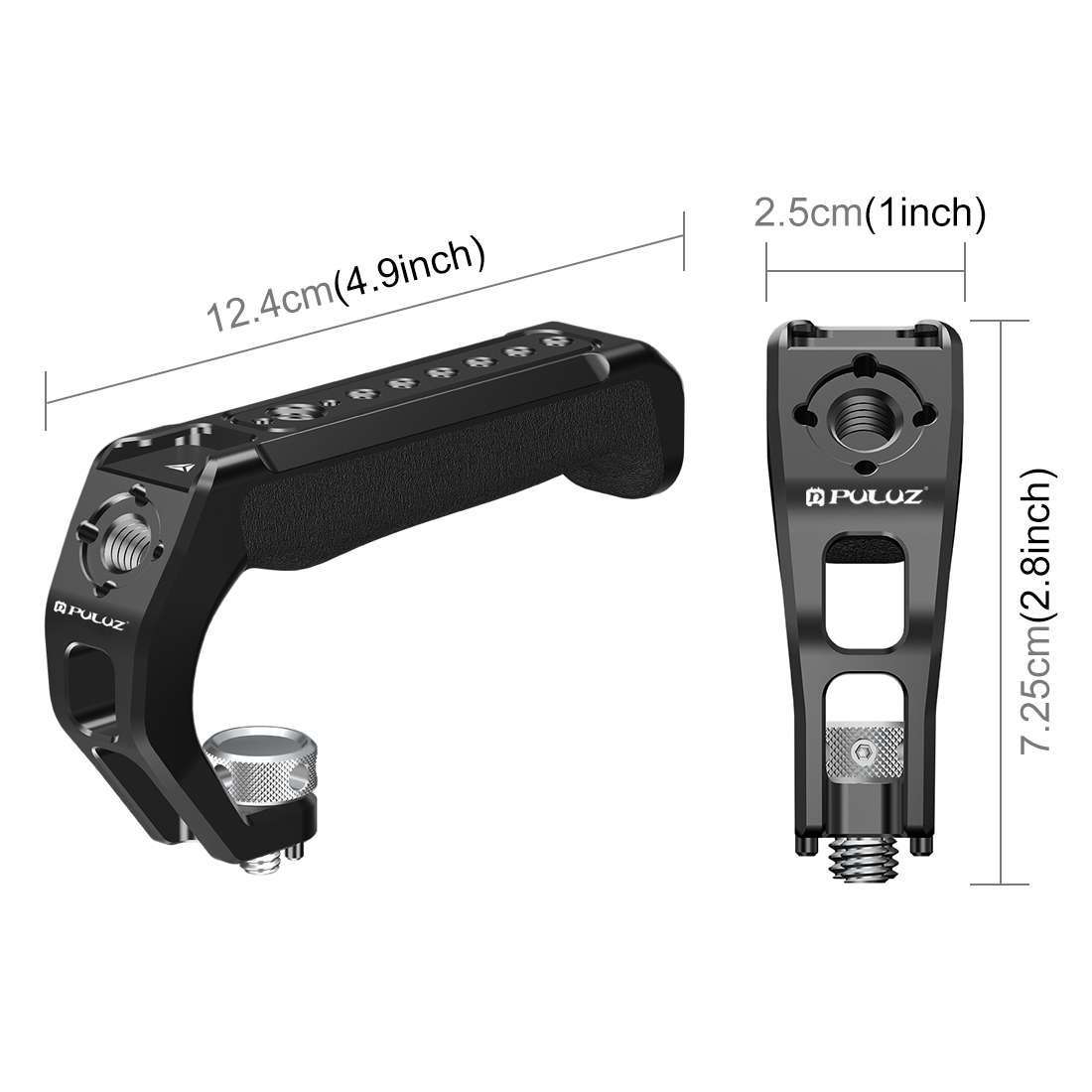 PULUZ Arri Metal Silicone Top Handle with Cold Shoe Mount for Mirrorless Camera Cage Stabilizer (B