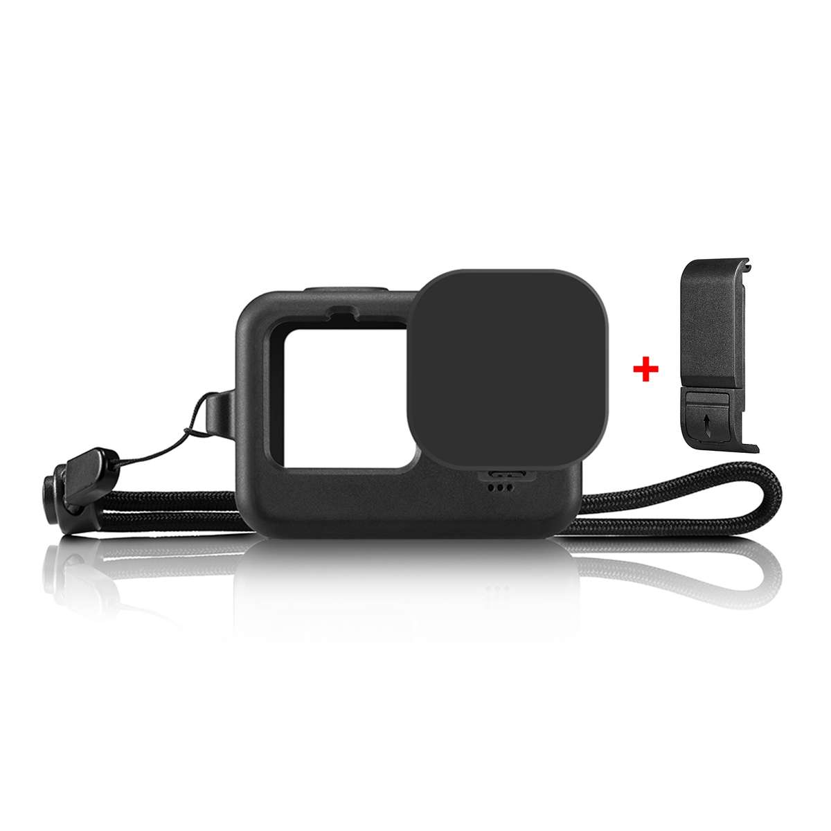PULUZ for GoPro HERO12 Black /11 Black /10 Black /9 Black Silicone Protective Case + POM Side Inte