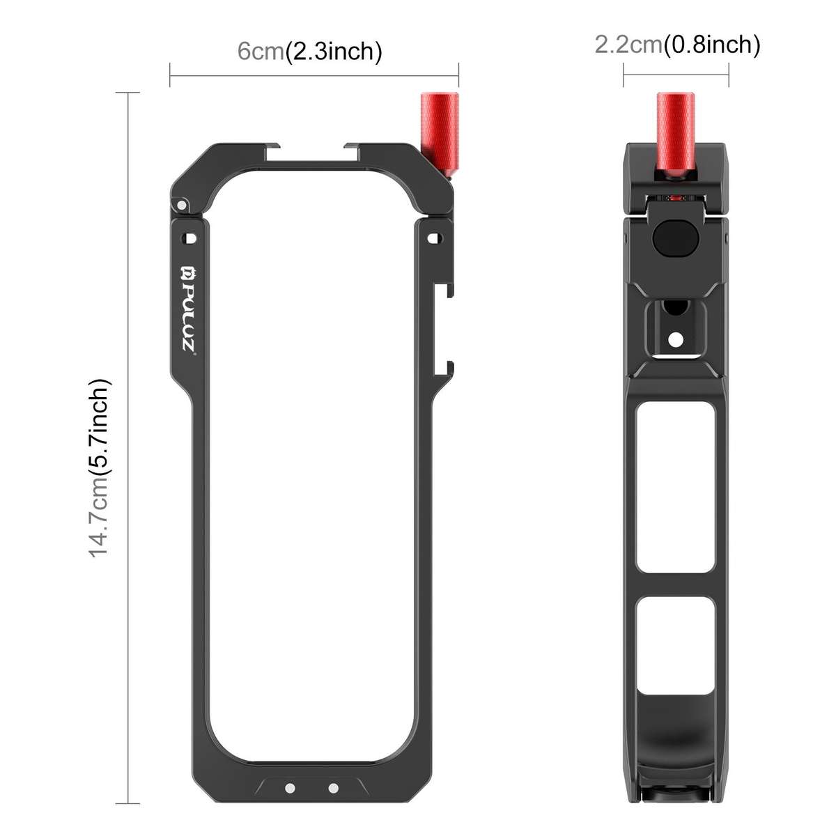 For Insta360 X5 PULUZ Metal Protective Cage Rig Housing Frame with Lens Cover (Black)