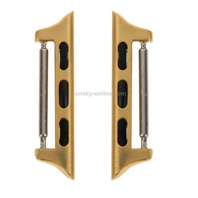 2 PCS for Apple Watch 42mm Metal Strap Connector Metal Buckle(Gold)