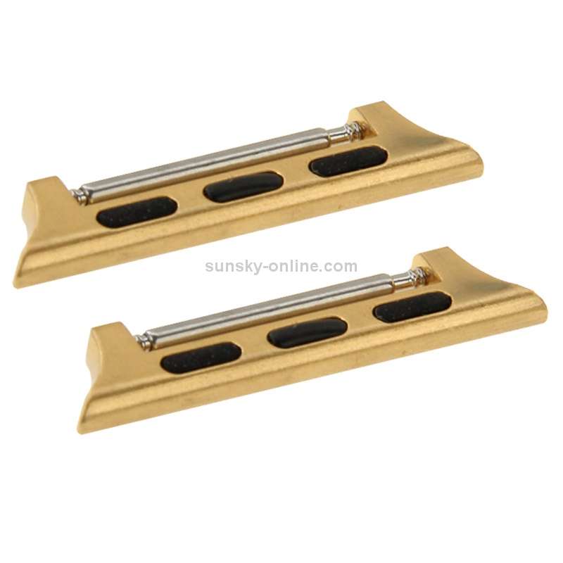 2 PCS for Apple Watch 42mm Metal Strap Connector Metal Buckle(Gold)