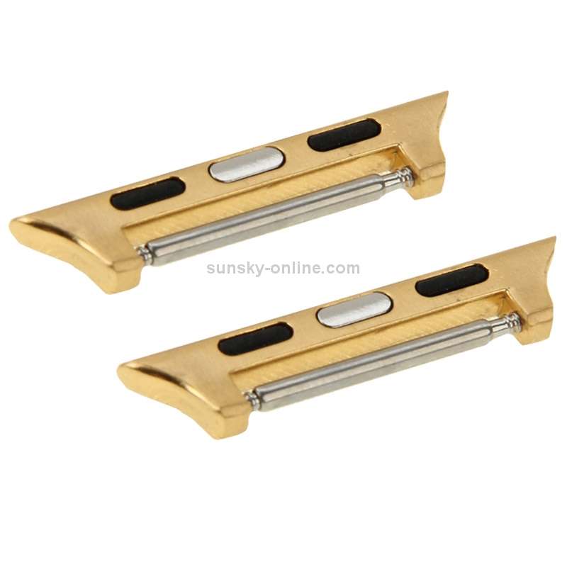 2 PCS for Apple Watch 42mm Metal Strap Connector Metal Buckle(Gold)