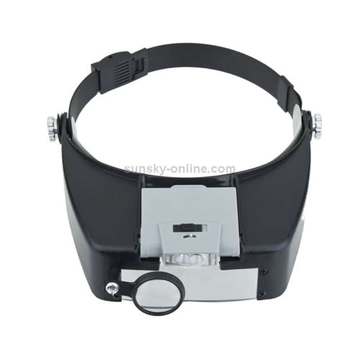 Headband Style 1.5X / 3X / 8.5X / 10X Magnifier with 2 LED Lights(Grey)