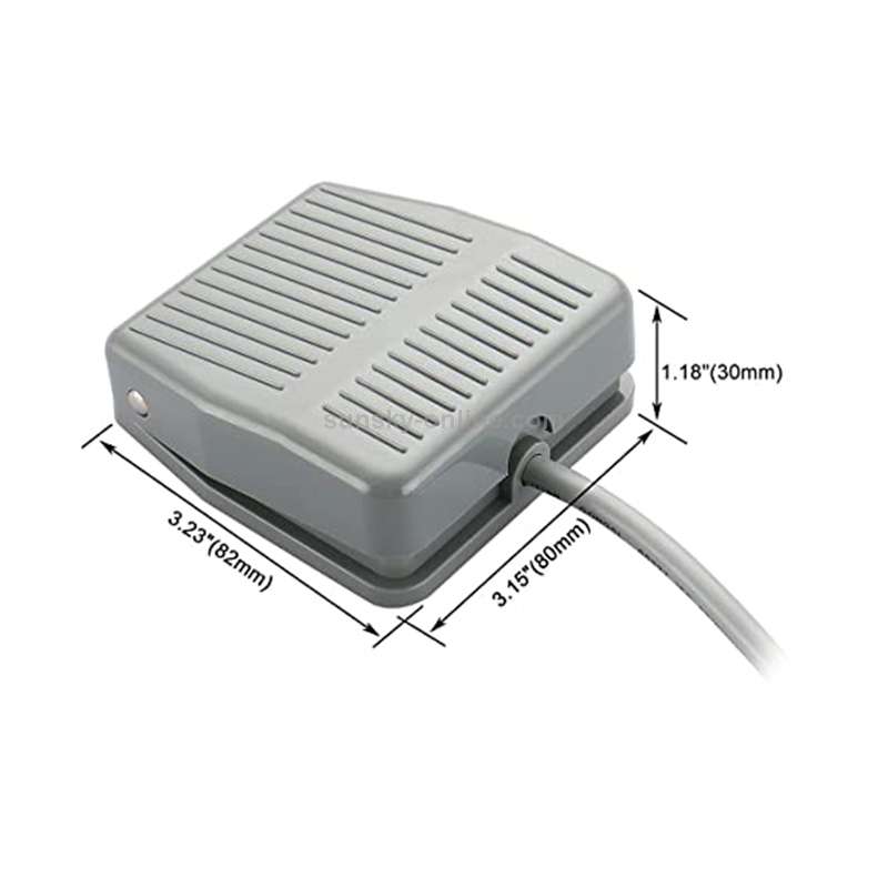 TFS-201 AC 250V 10 A Electric Power Plastic Foot Switch Power Pedal, Cable Length: 1m