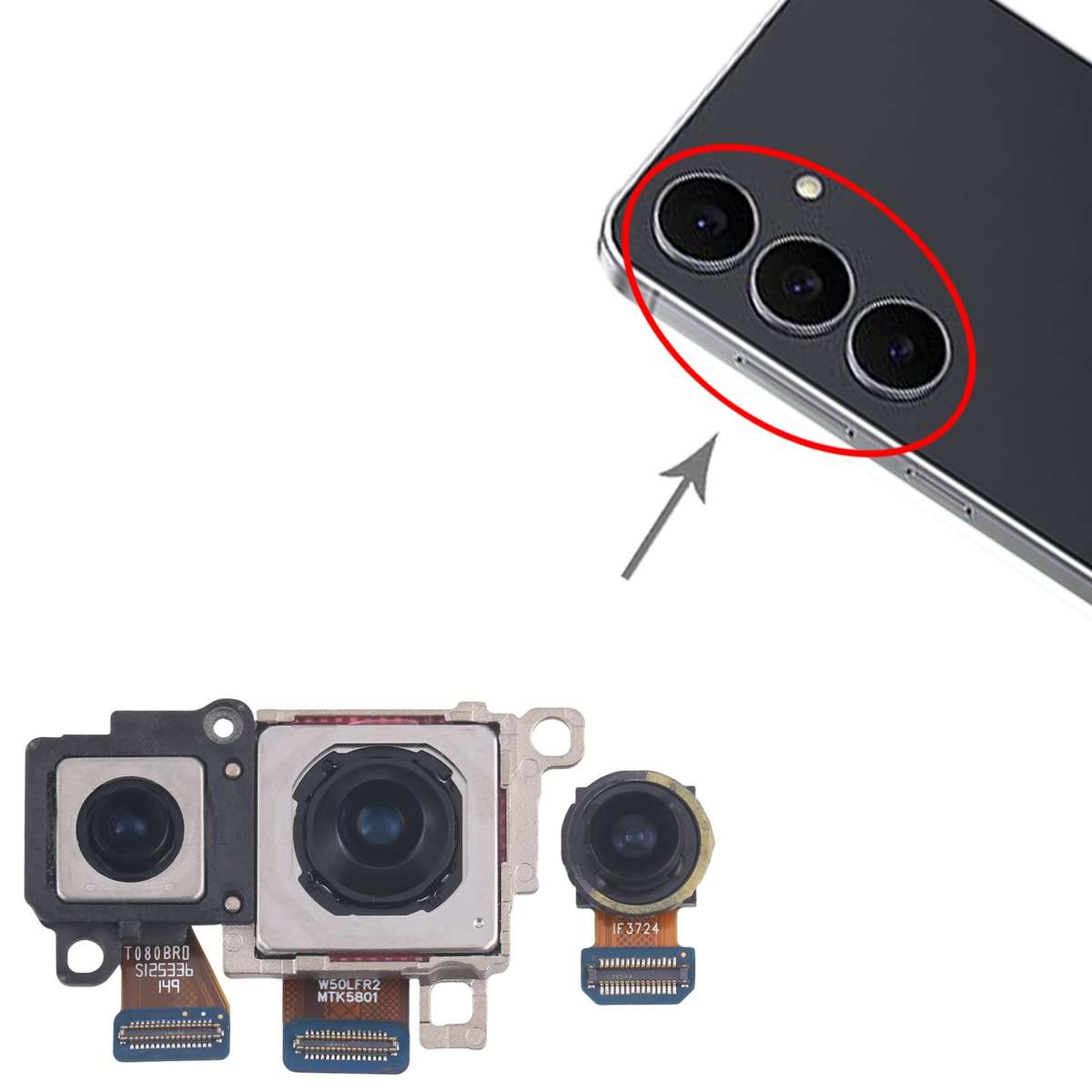 For Samsung Galaxy S25 FE SM-F731B Original Camera Set (Telephoto + Wide + Main Camera)