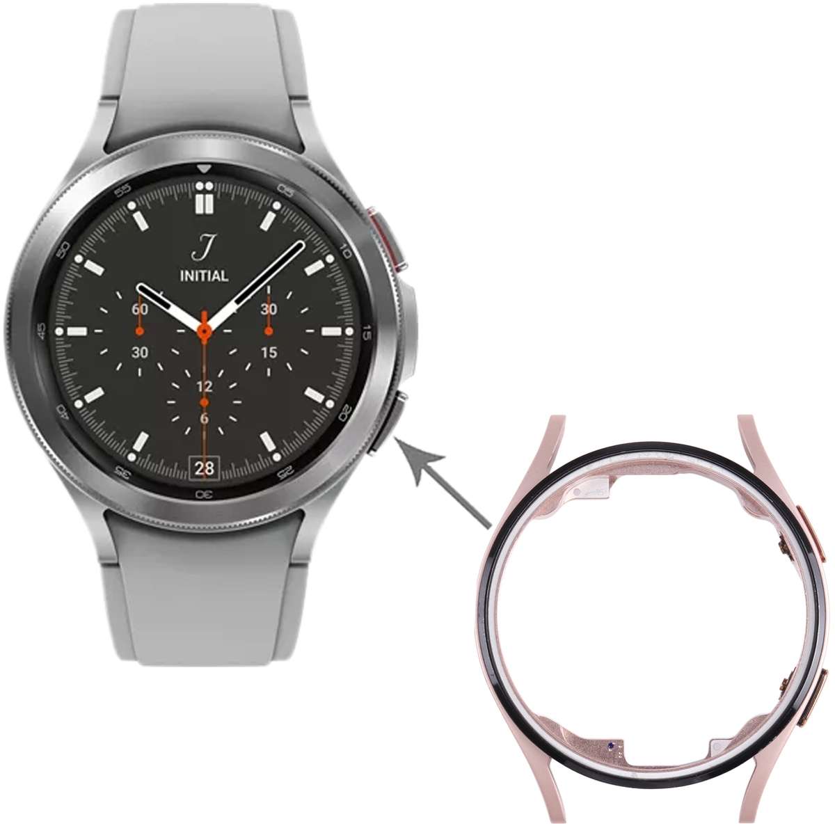 Original LCD Screen Frame Bezel Plate For Samsung Galaxy Watch4 40mm SM-R860 R865(Gold)