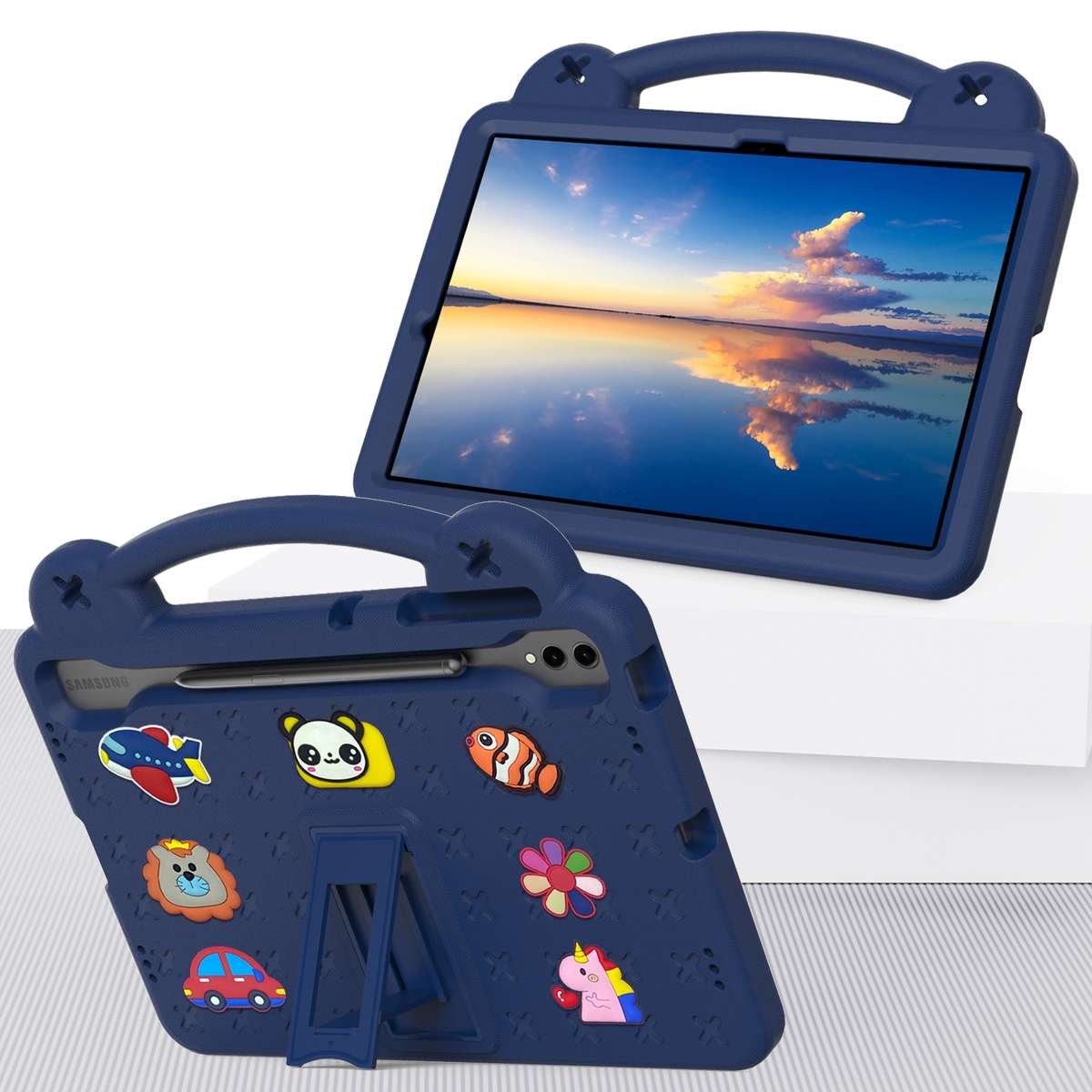 For Samsung Galaxy Tab S7+ / T970/T975/T976 Handle Kickstand Children EVA Shockproof Tablet Case(N