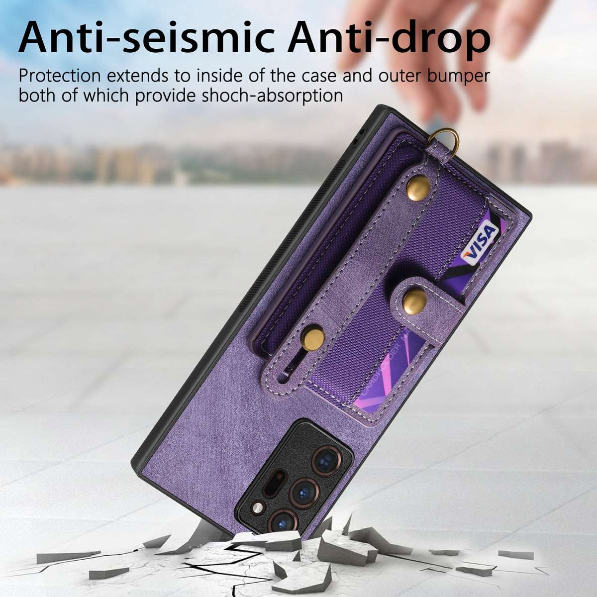 For Samsung Galaxy Note20 Ultra Retro Cross Wristband Wallet Leather Back Phone Case(Purple)