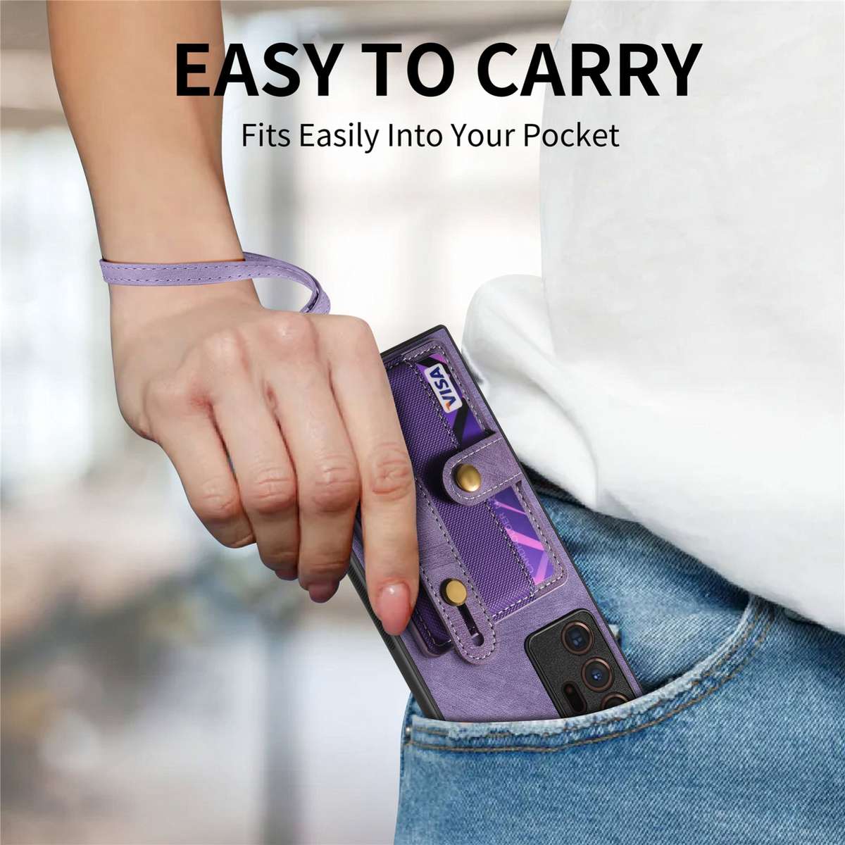 For Samsung Galaxy Note20 Ultra Retro Cross Wristband Wallet Leather Back Phone Case(Purple)