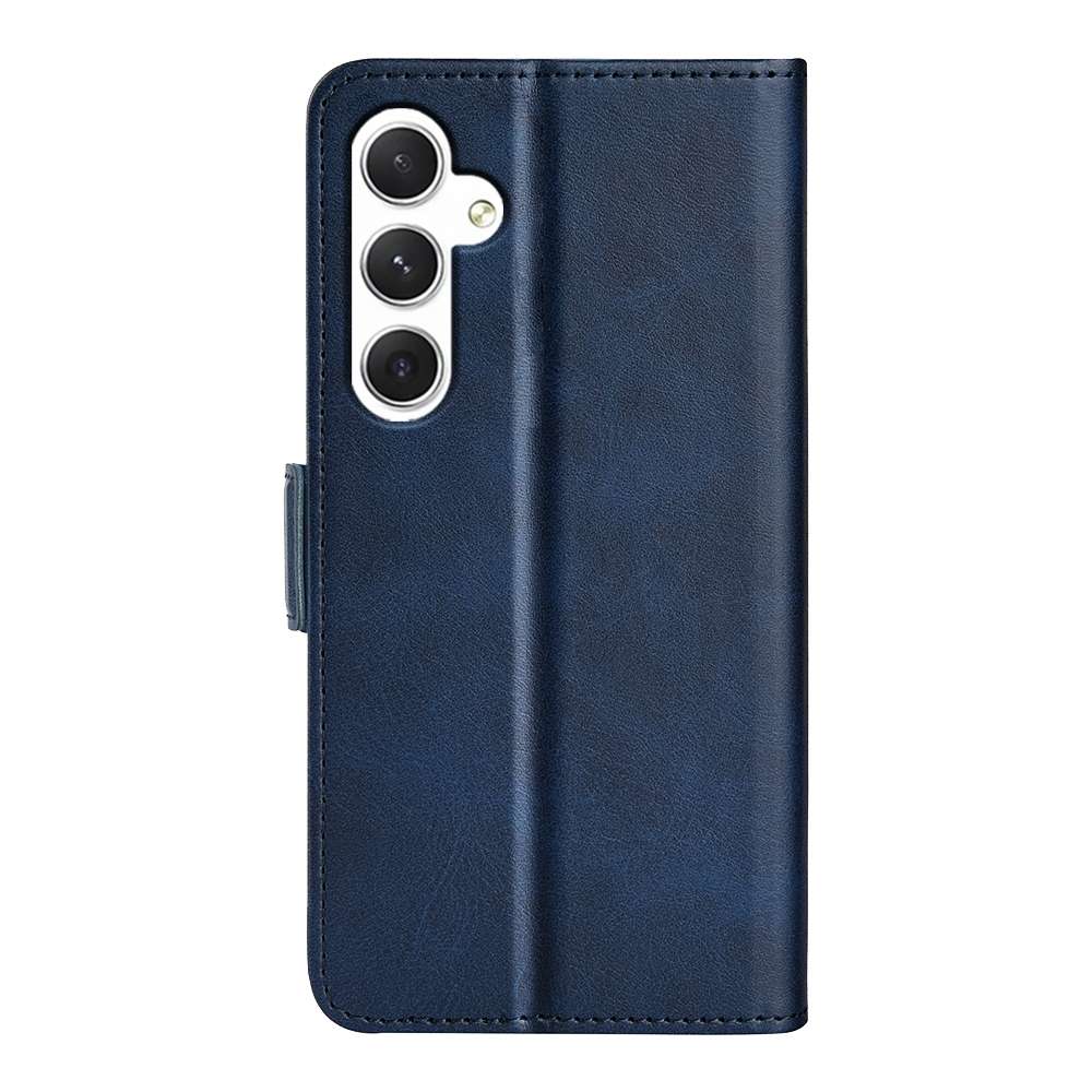 For Samsung Galaxy S24 5G Dual-side Magnetic Buckle Horizontal Flip Leather Phone Case(Dark Blue)