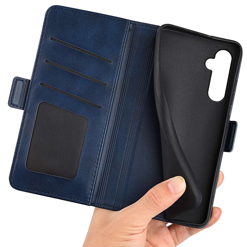 For Samsung Galaxy S24 5G Dual-side Magnetic Buckle Horizontal Flip Leather Phone Case(Dark Blue)