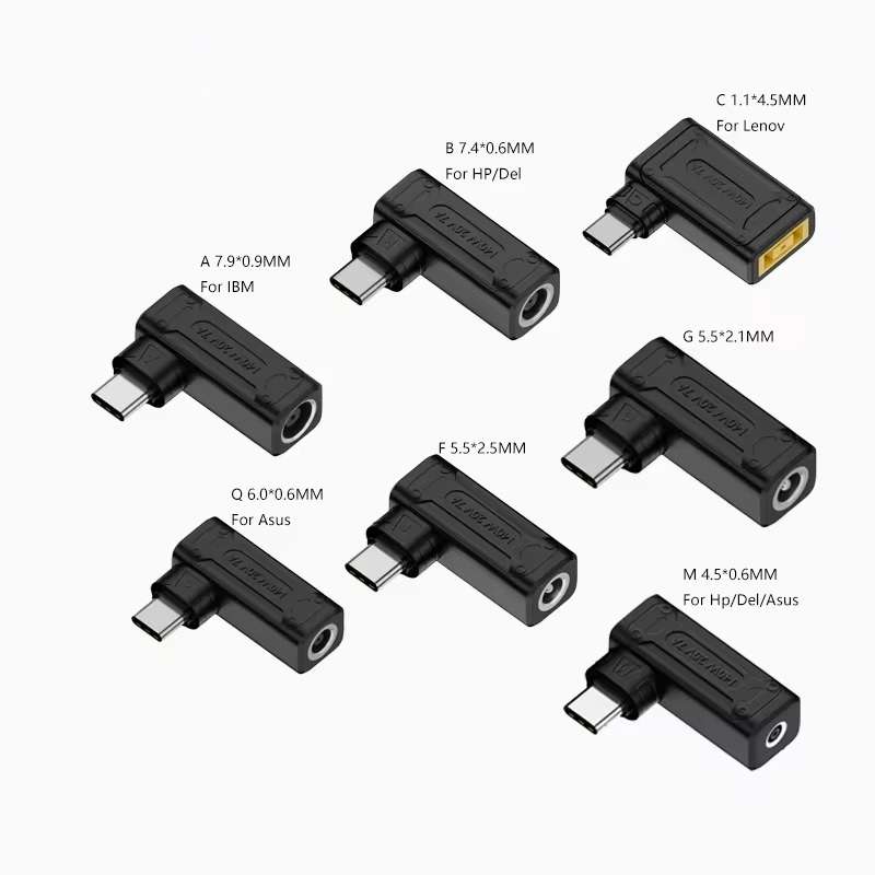 140W Computer Charging Adapter with DC 1.1 x 4.5mm to USB-C / Type-C Port For Lenovo Thinkpad / Th