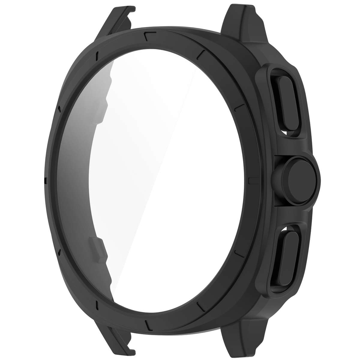 For Sansung Galaxy Watch 7 40mm PC + Tempered Film Integrated Watch Protective Case(Black)