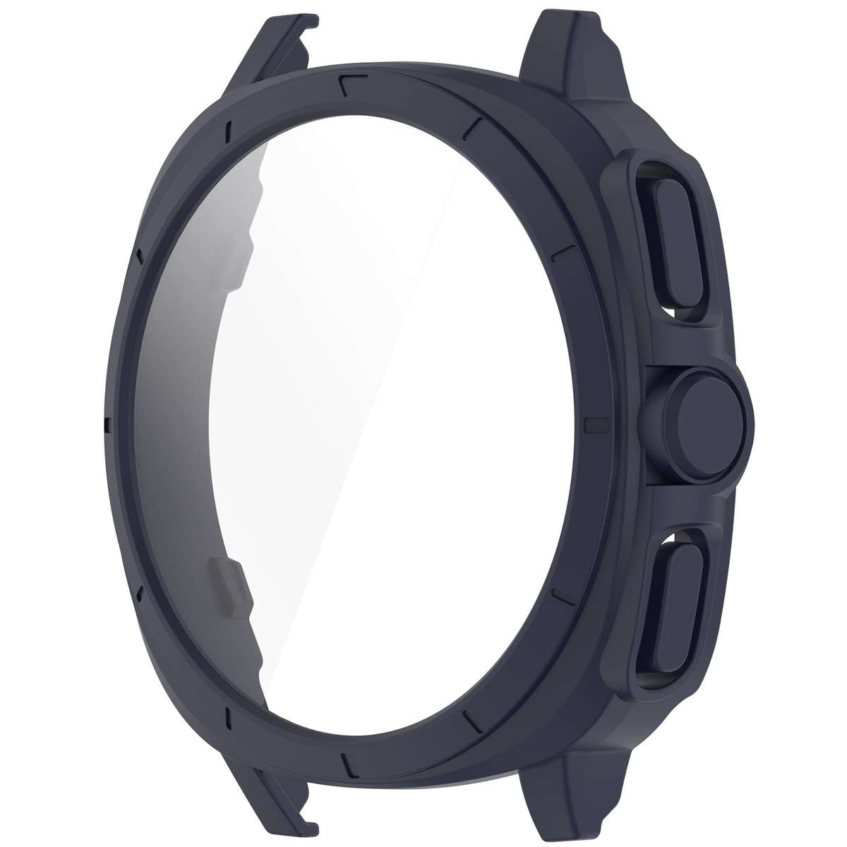 For Sansung Galaxy Watch 7 40mm PC + Tempered Film Integrated Watch Protective Case(Midnight Blue)
