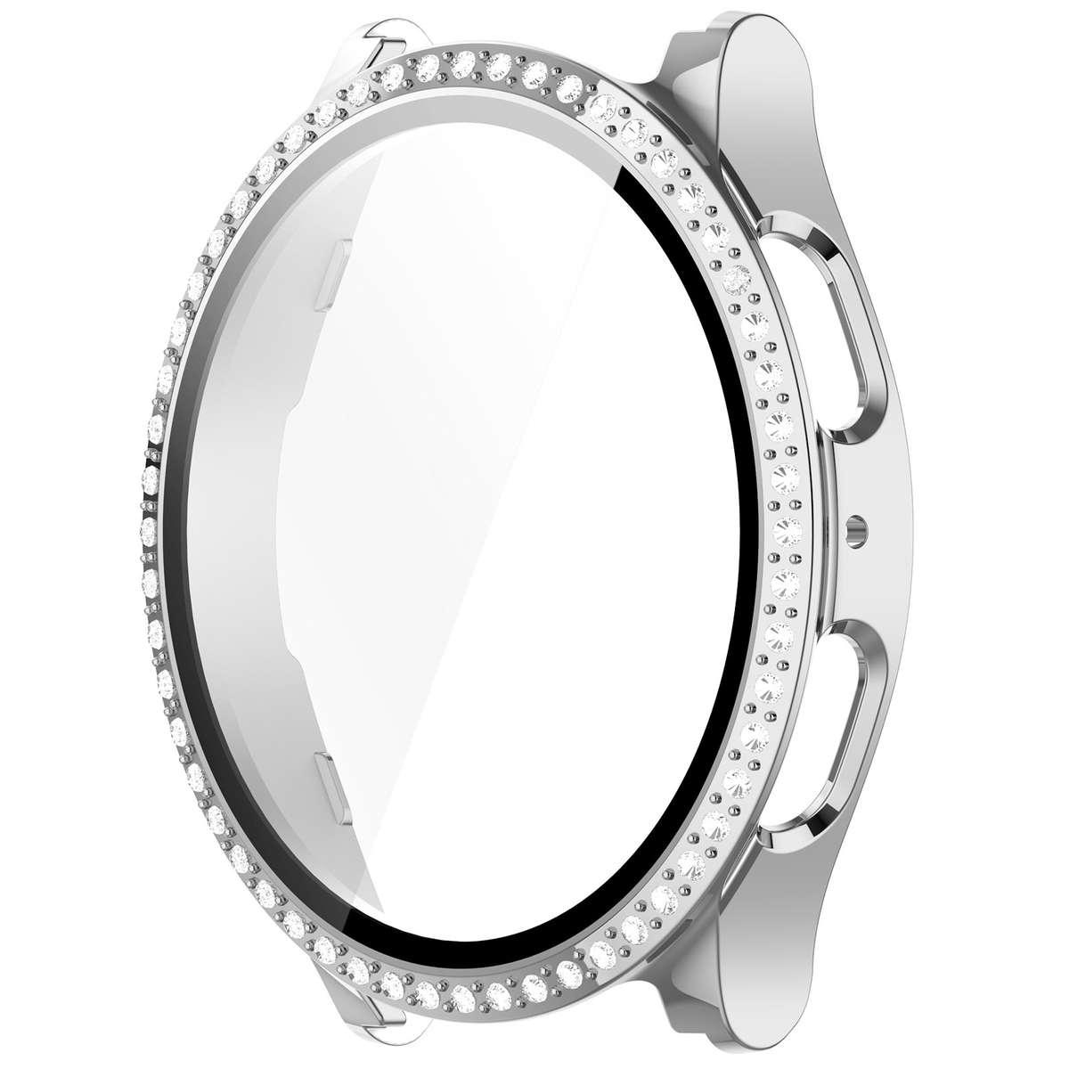 For Samsung Galaxy Watch 7 44mm Single Row Diamond PC + Tempered Film Integrated Watch Protective