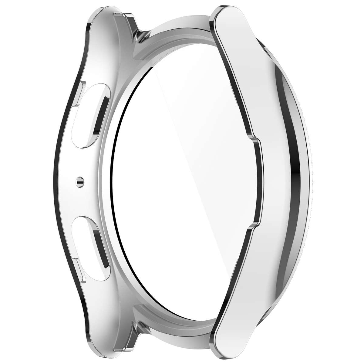 For Samsung Galaxy Watch 7 44mm Single Row Diamond PC + Tempered Film Integrated Watch Protective