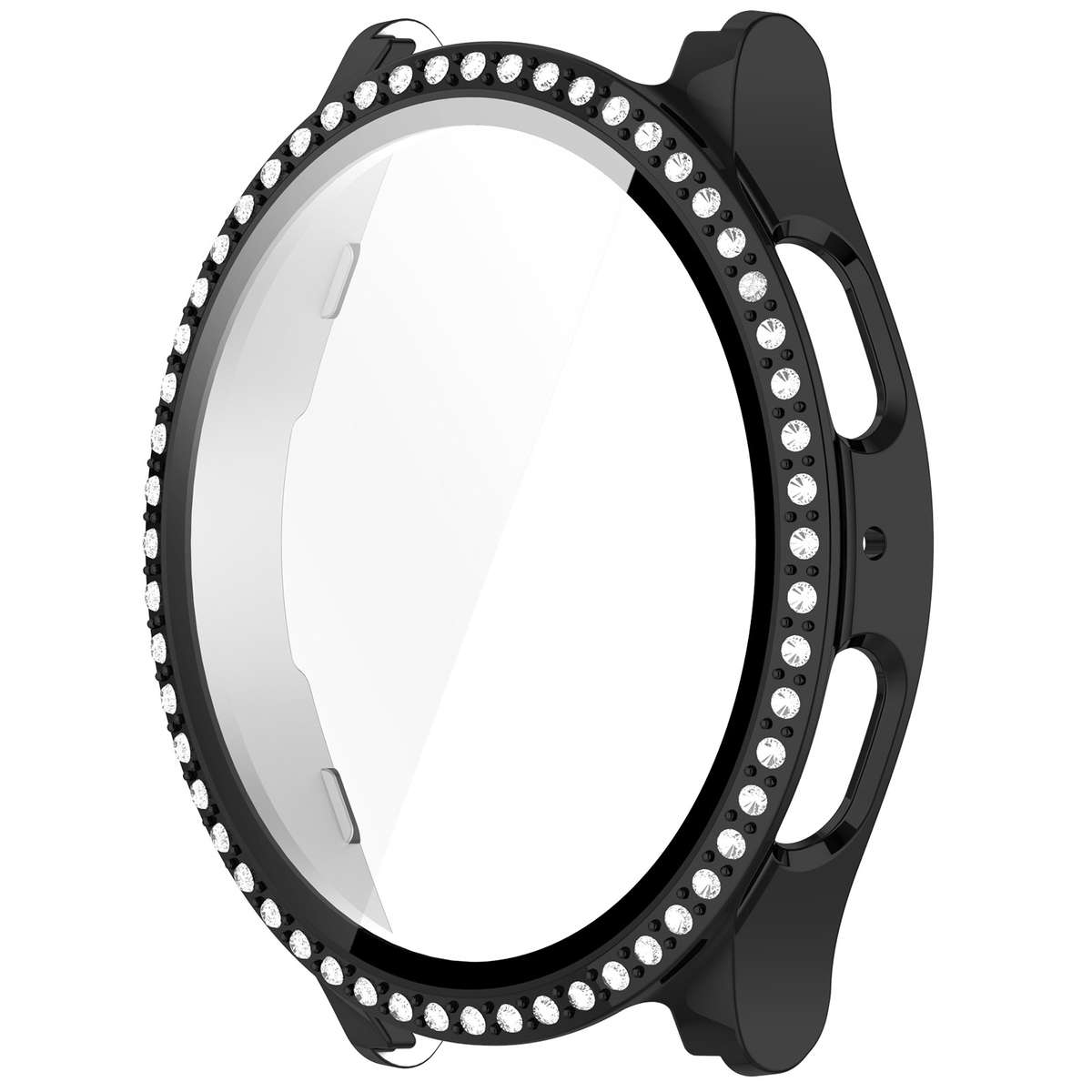 For Samsung Galaxy Watch 7 44mm Single Row Diamond PC + Tempered Film Integrated Watch Protective