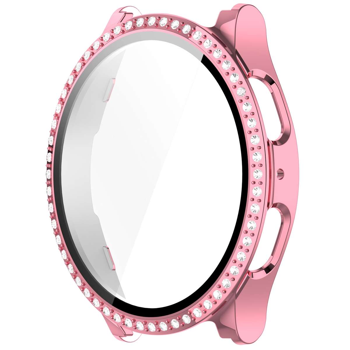 For Samsung Galaxy Watch 7 44mm Single Row Diamond PC + Tempered Film Integrated Watch Protective