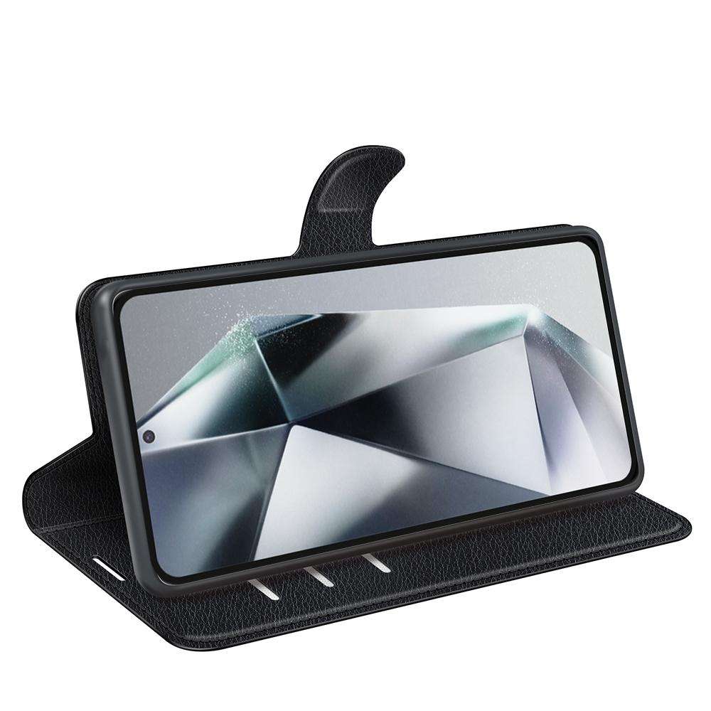 For Samsung Galaxy S25 Ultra 5G Litchi Texture Horizontal Flip Leather Phone Case with Holder(Blac