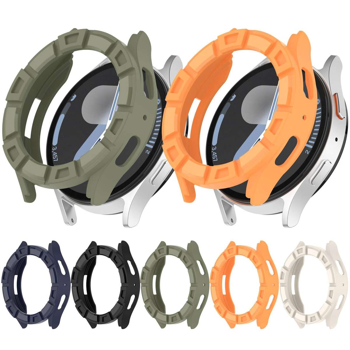 For Samsung Galaxy Watch 7 44mm Armour Hollow TPU Watch Protective Case(Orange)