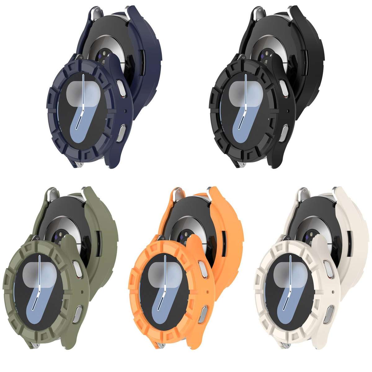 For Samsung Galaxy Watch 7 44mm Armour Hollow TPU Watch Protective Case(Orange)