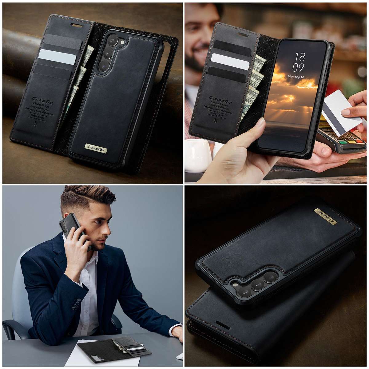 For Samsung Galaxy S23+ 5G CaseMe C49 Magnetic RFID Blocking Detachable Wallet Leather Phone Case(