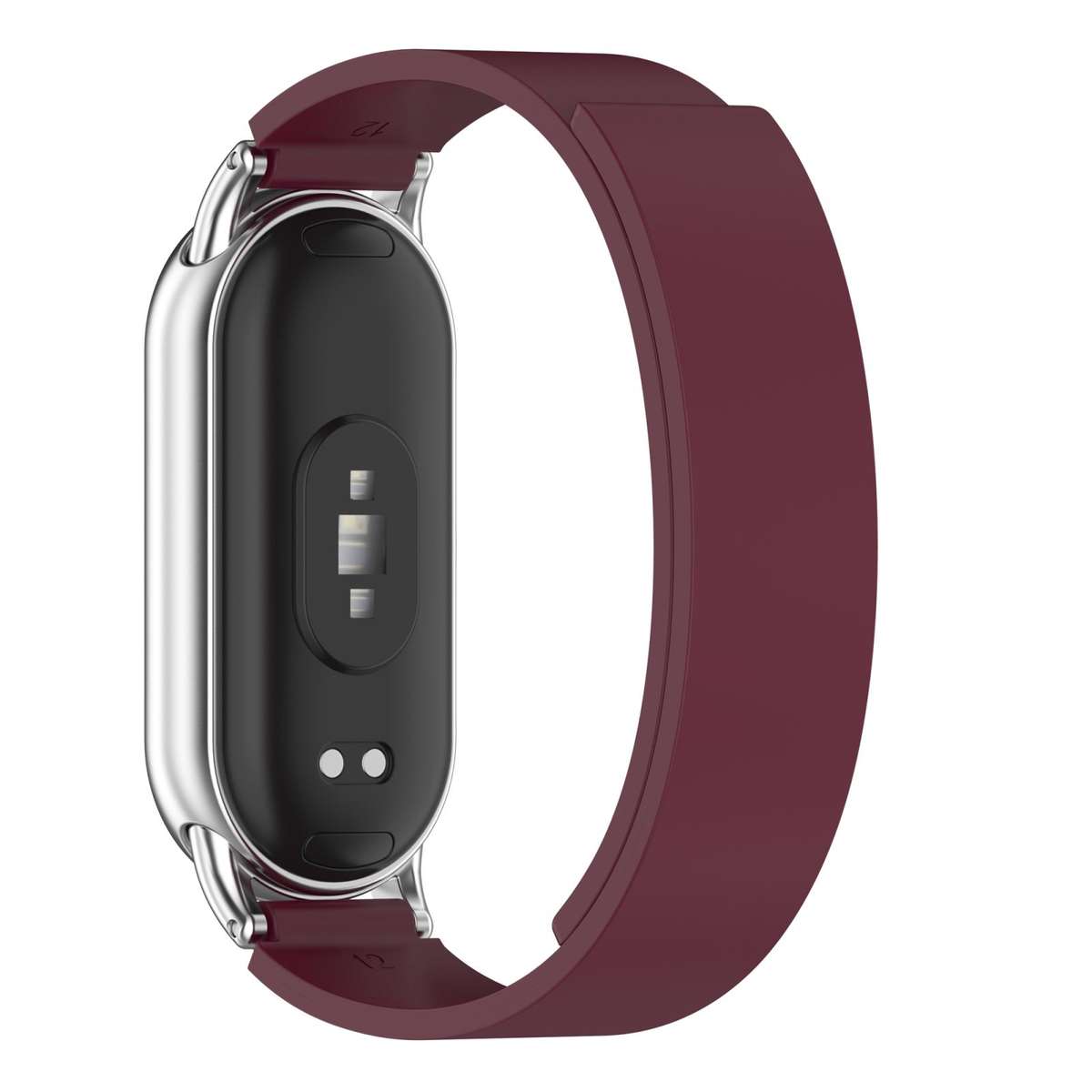 For Xiaomi Smart Band 10 / 9 / 8 Soft Silicone Magnetic Watch Band(Wine Red)