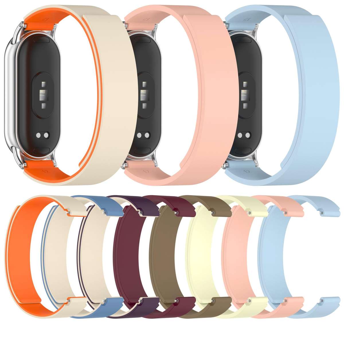 For Xiaomi Smart Band 10 / 9 / 8 Soft Silicone Magnetic Watch Band(Wine Red)