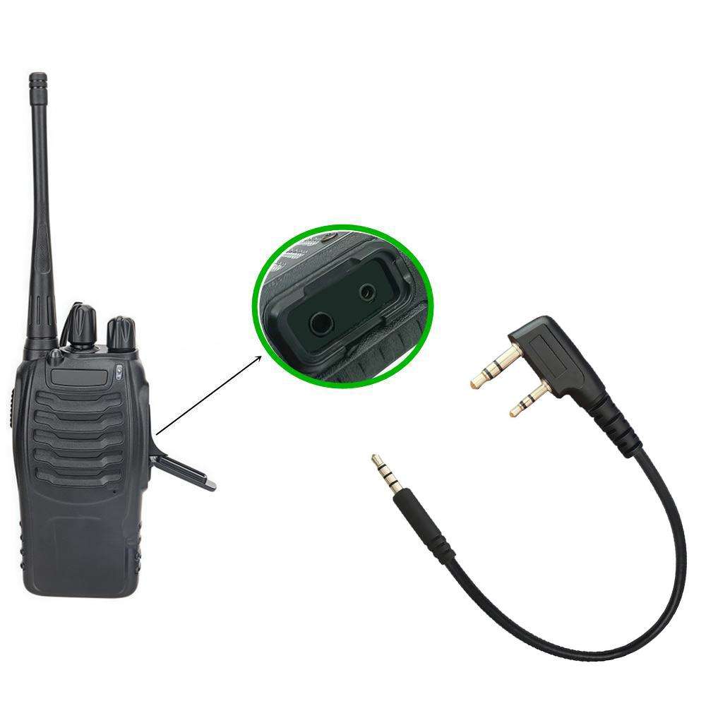 JUNSUNMAY Walkie Talkies Headset Radio Earpiece Adapter Cable, Length: 25cm, Interface:2 Pin to Ma