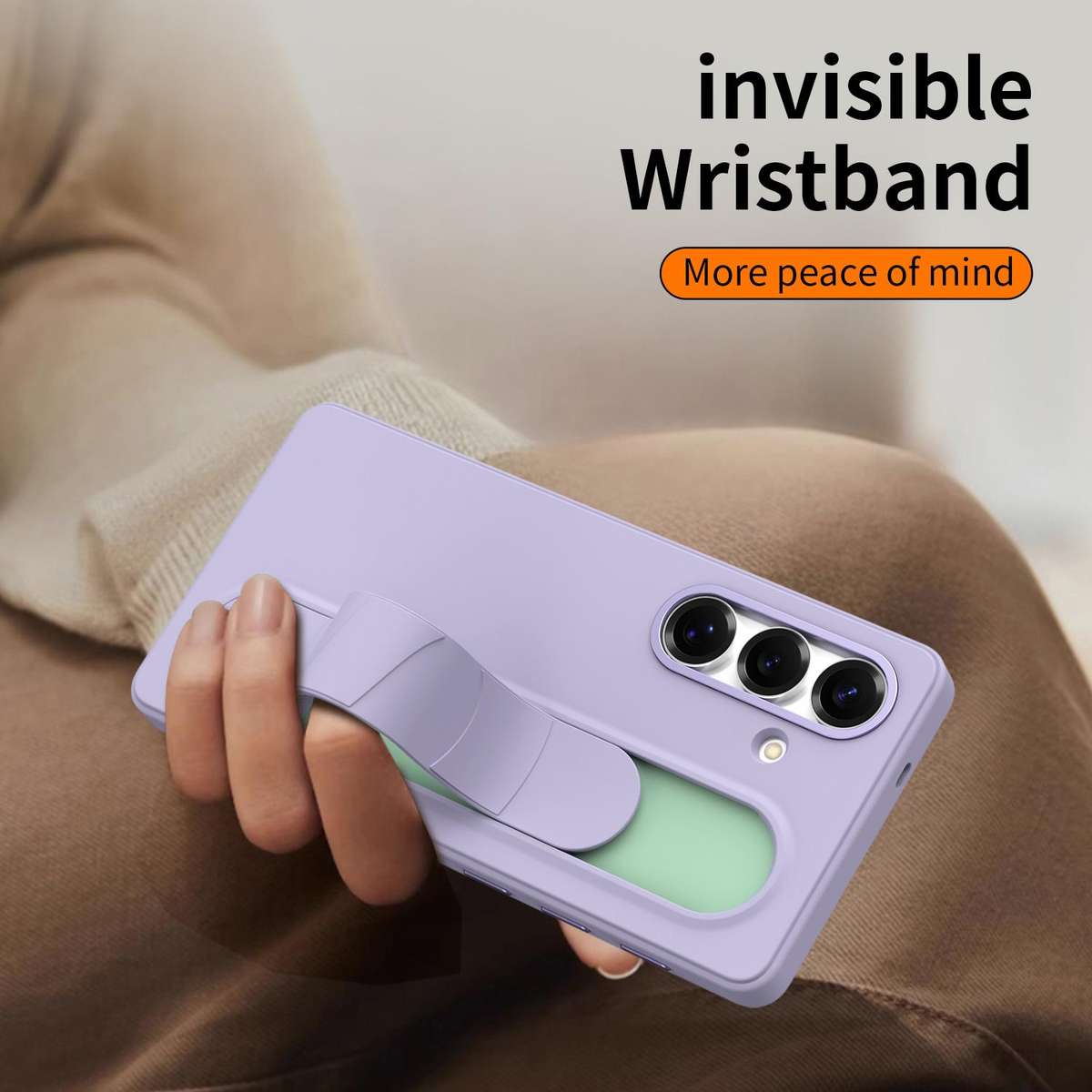 For Samsung Galaxy S25 5G Intelligent Control Button Wristband Phone Case(Lola Purple)