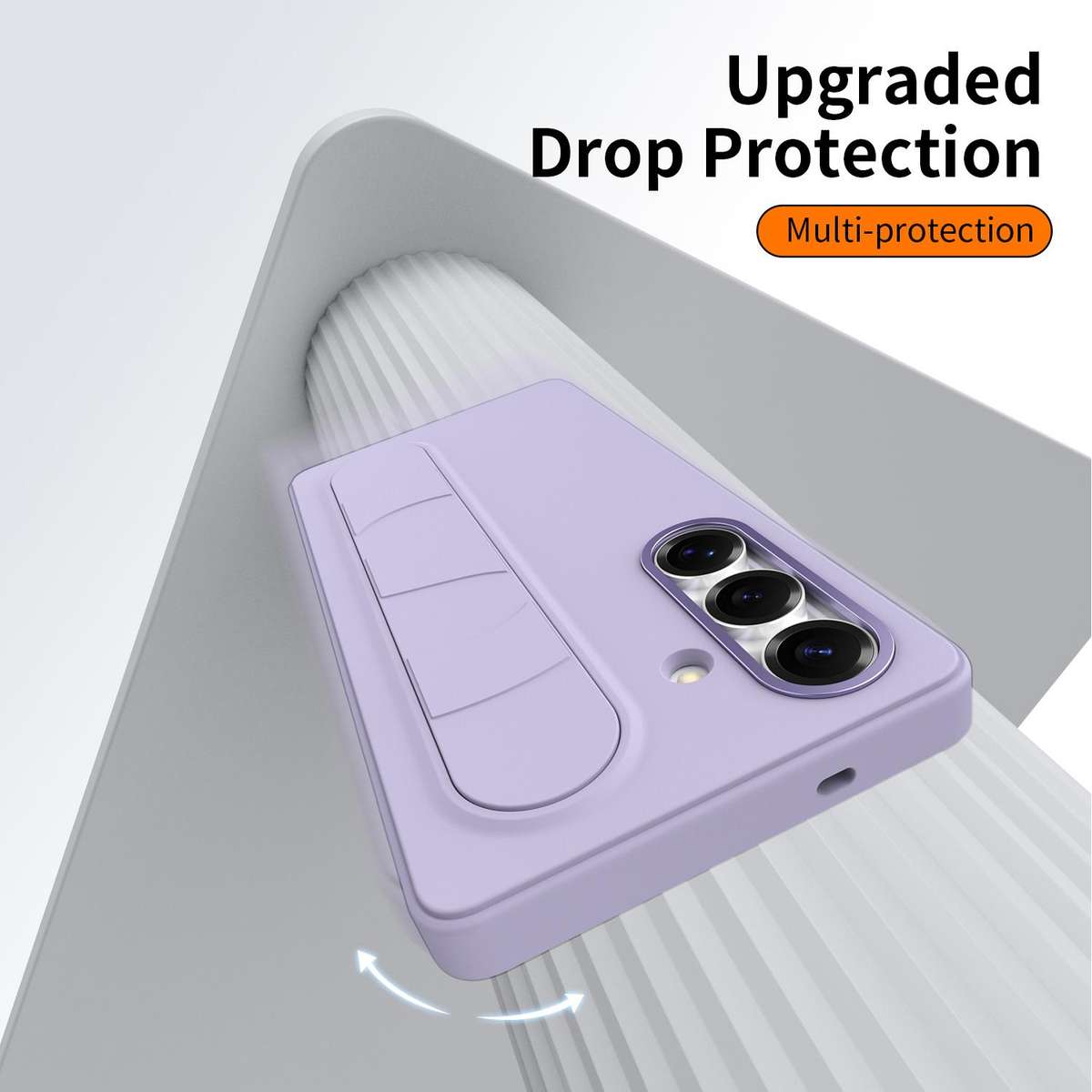 For Samsung Galaxy S25 5G Intelligent Control Button Wristband Phone Case(Lola Purple)