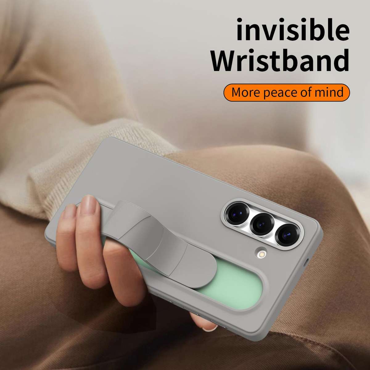 For Samsung Galaxy S25 FE 5G Intelligent Control Button Wristband Phone Case(Titanium Gunmetal)