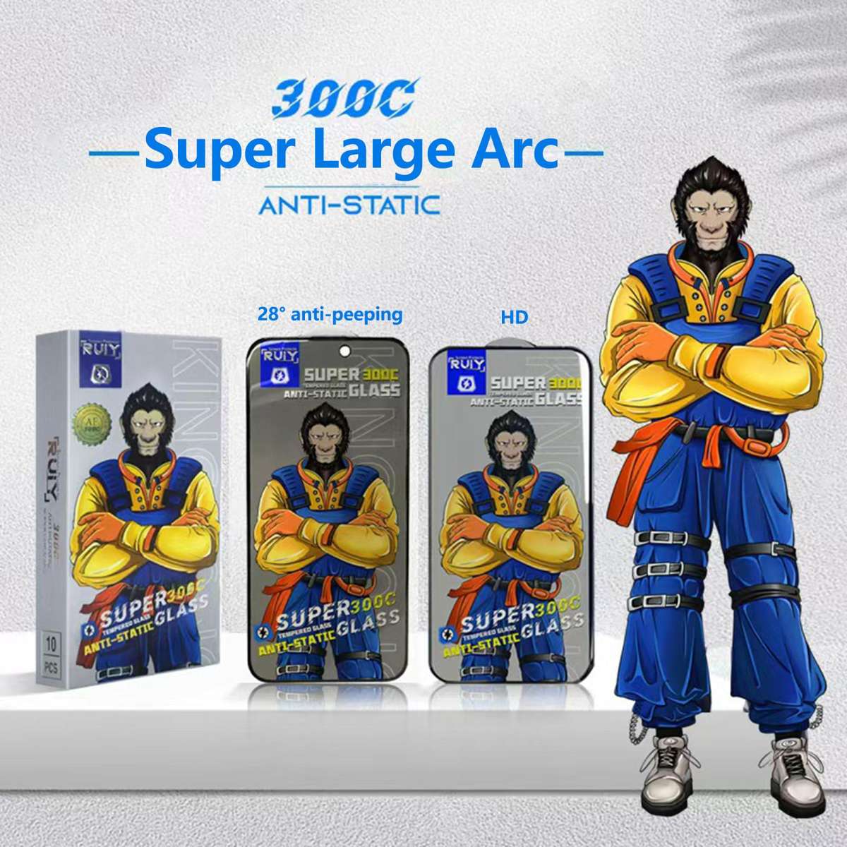 For iPhone 17 10pcs Armor 300C Ultra-Curved Anti-Static Anti-Dust Silk-Screened Privacy Tempered G