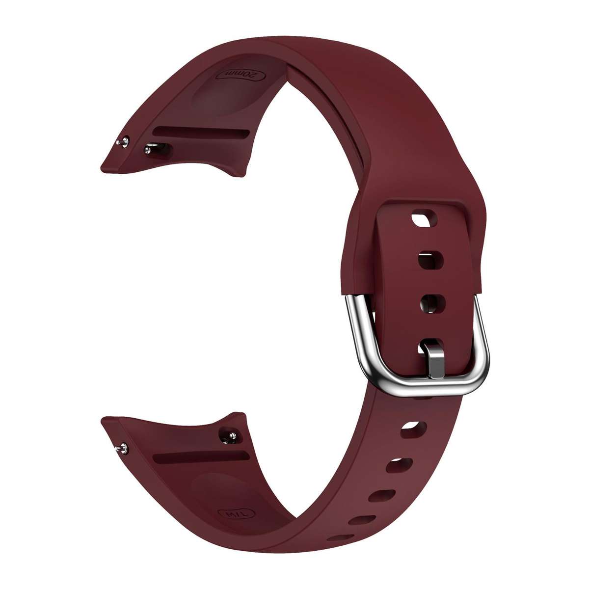 For Samsung Galaxy Watch FE / 7 / 6 / 5 / 4 Slim Silicone Watch Band(Wine Red)