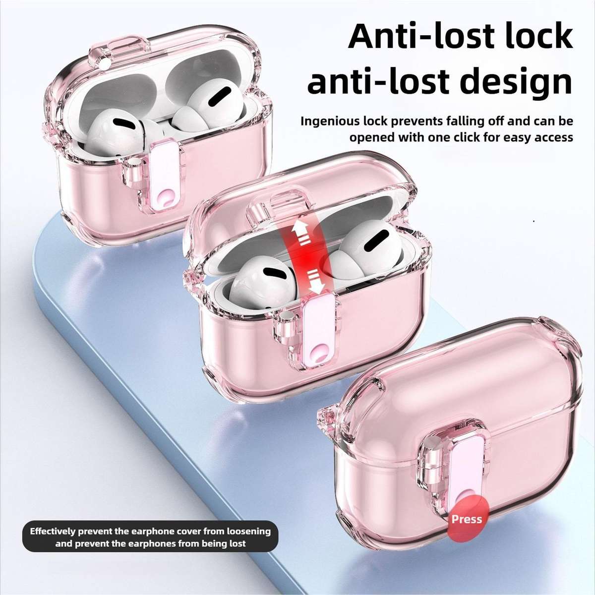 For AirPods Pro 3 Ice Crystals Shockproof Earphone Protective Case(Transparent Blue)