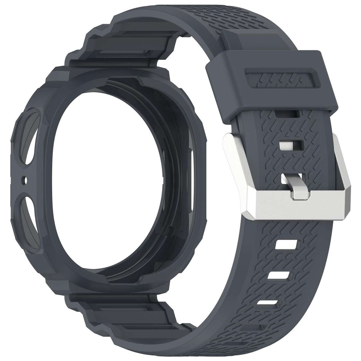 For Samsung Galaxy Watch8 44mm Solid Color Watch Shell Integrated TPU Watch Band(Platinum Grey)