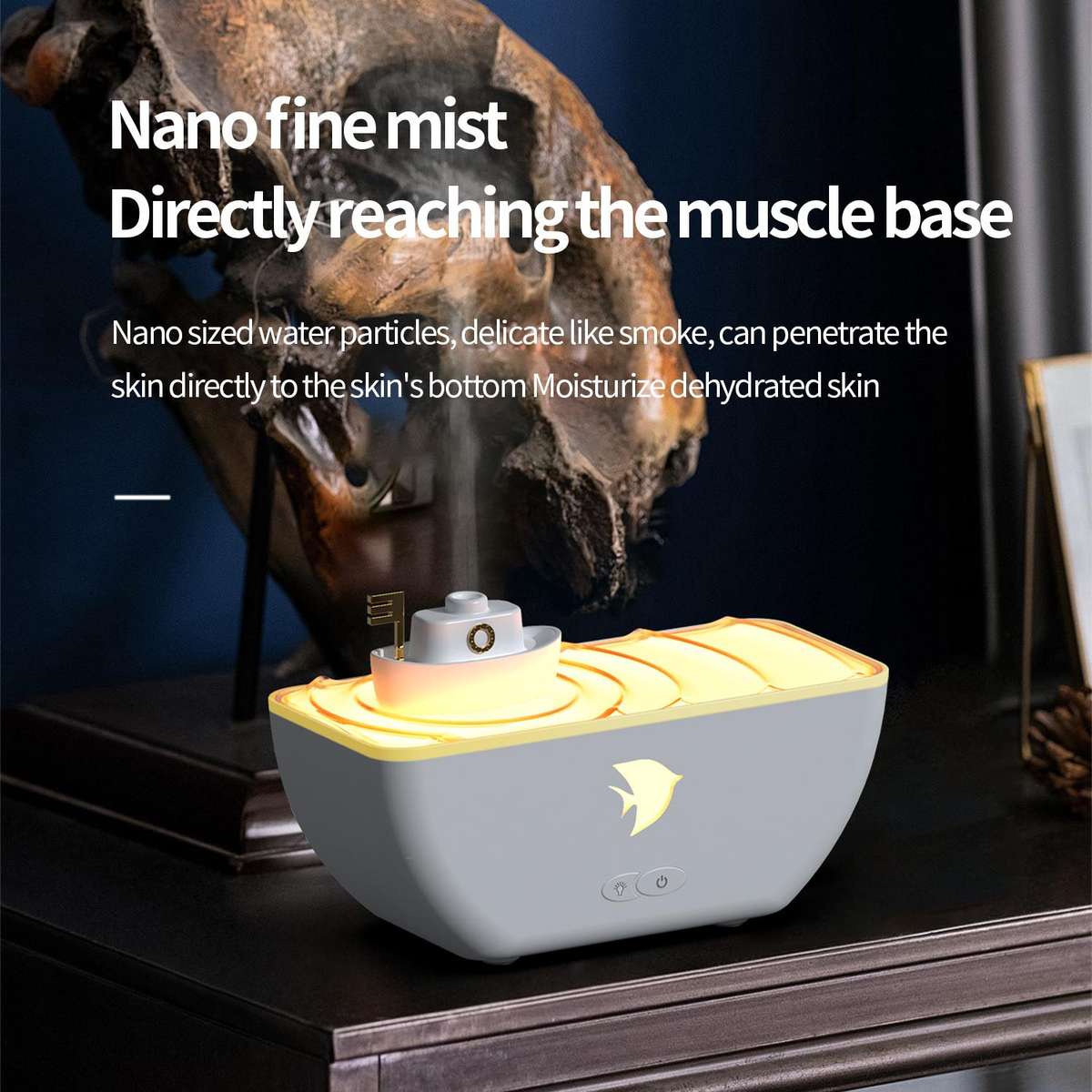 Ultrasonic Humidifier Creative Little Boat Aromatherapy Diffuser(White)