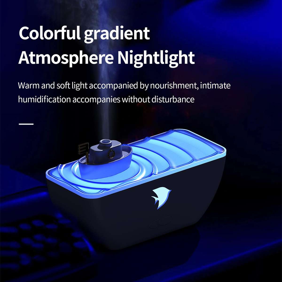 Ultrasonic Humidifier Creative Little Boat Aromatherapy Diffuser(White)