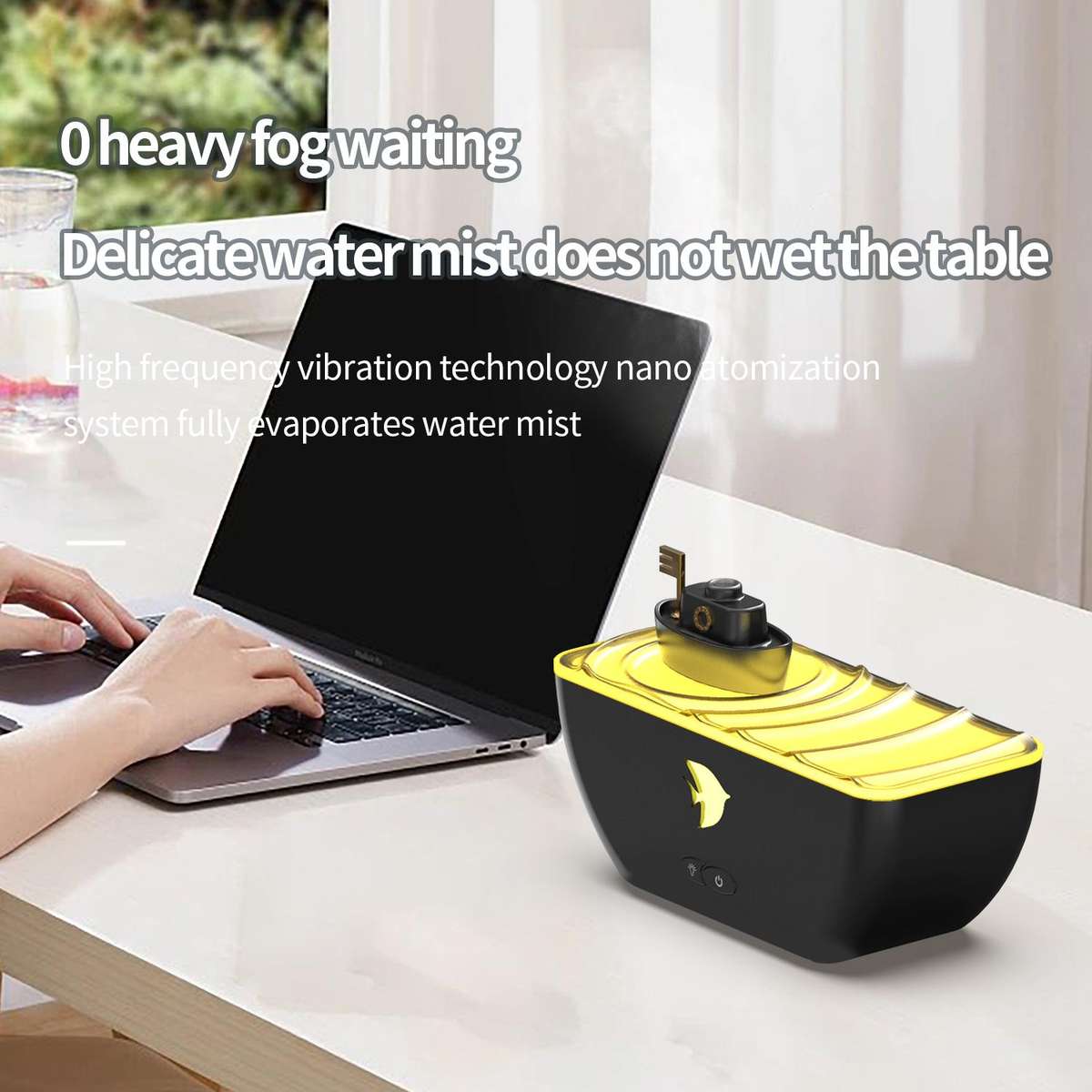Ultrasonic Humidifier Creative Little Boat Aromatherapy Diffuser(White)