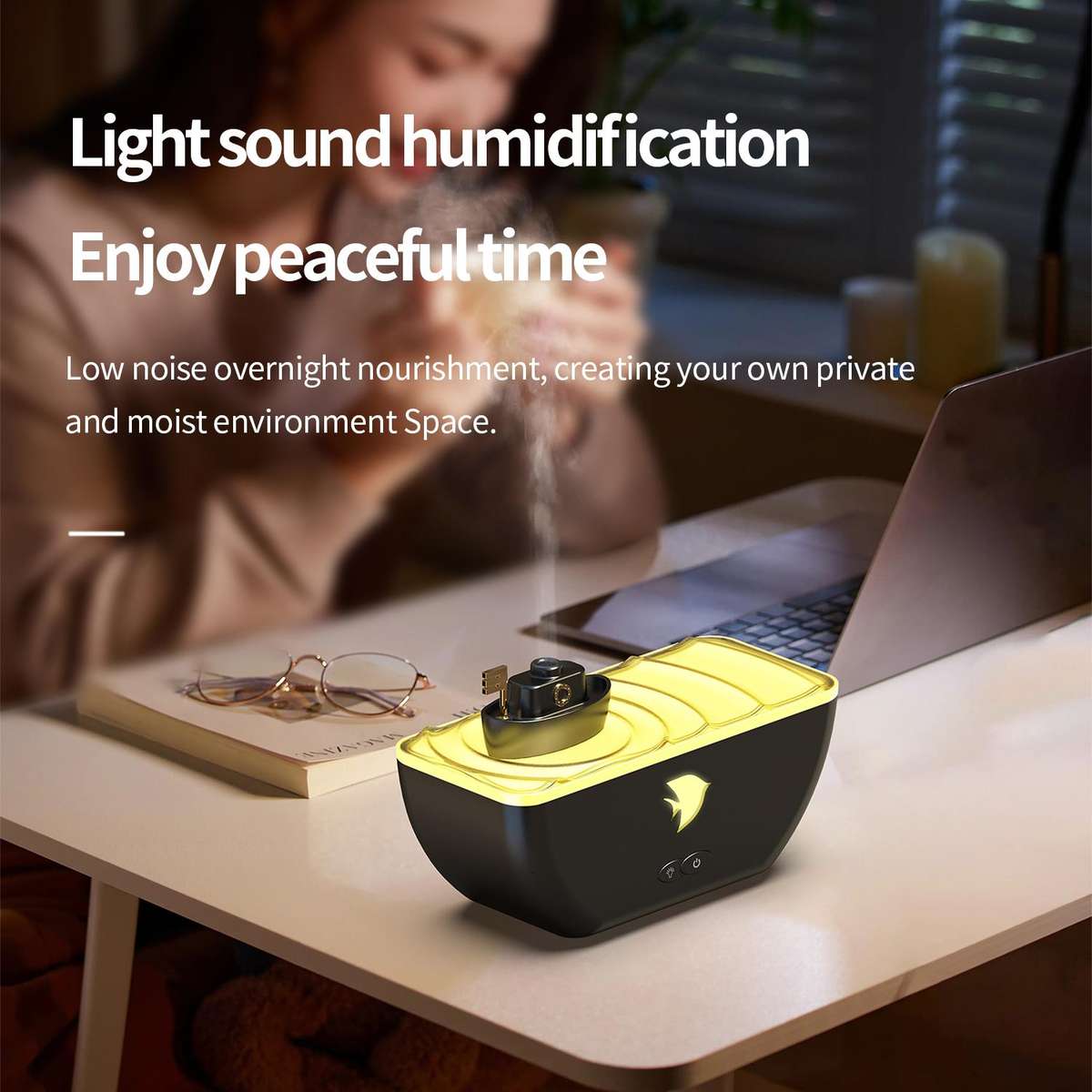 Ultrasonic Humidifier Creative Little Boat Aromatherapy Diffuser(White)
