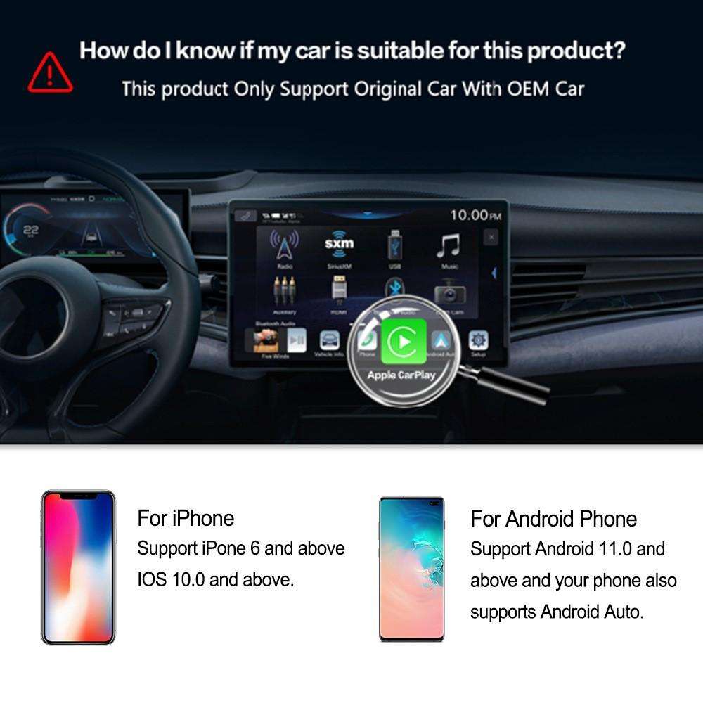 M65 2GB+16GB Car AI Box Android 11 Wireless CarPlay / Android Auto Smart Adapter