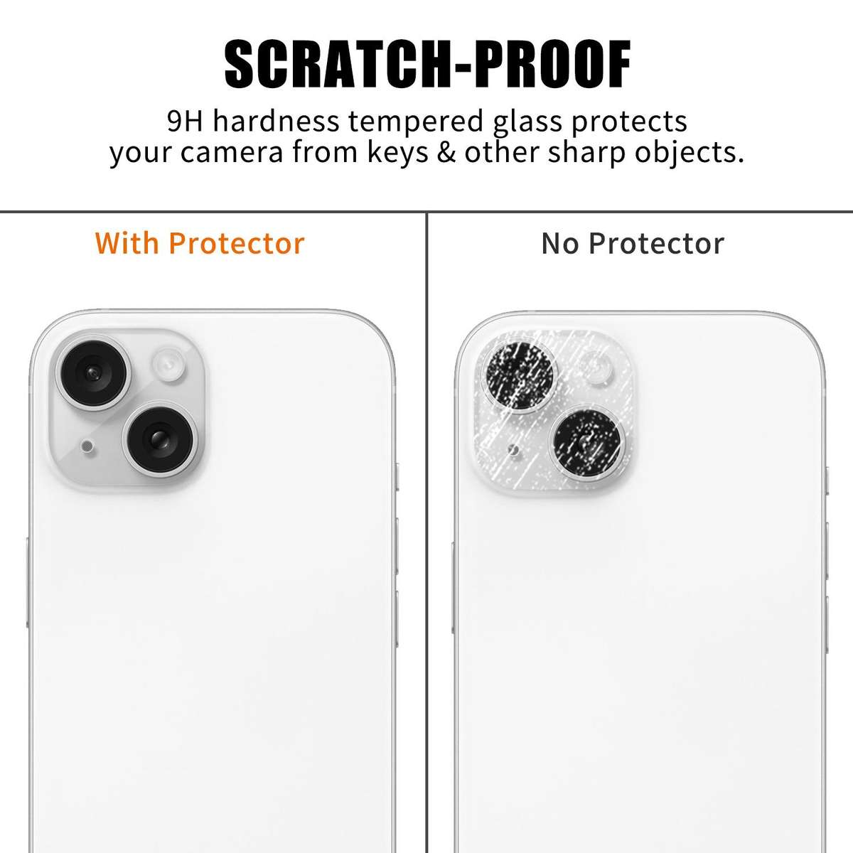 For iPhone 14 / 14 Plus Kalebol Transparent HD Anti-Fingerprint AR Integrated Camera Lens Tempered