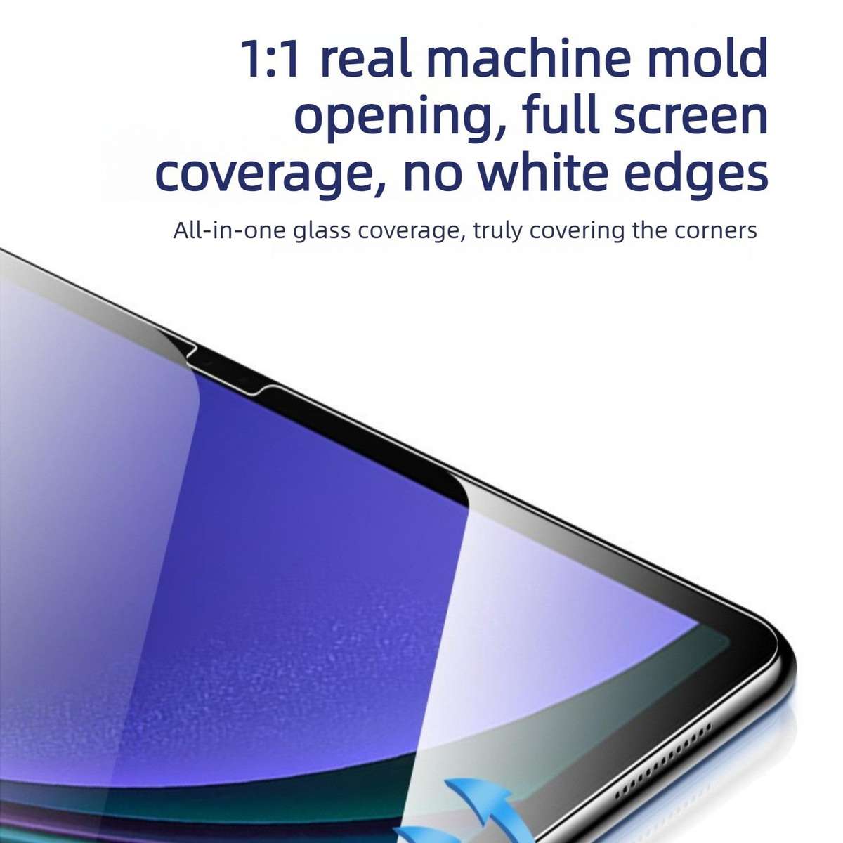 For Samsung Galaxy Tab A9+ Easy Install Box Dust-Free HD Curved Edge Anti-Fingerprint Tempered Gla