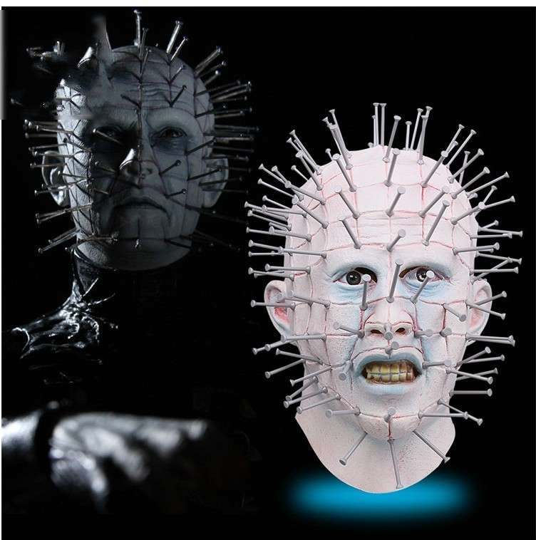 Halloween hat Hellraiser Scary Pinhead Masks Grimace Monster Adult Cosplay