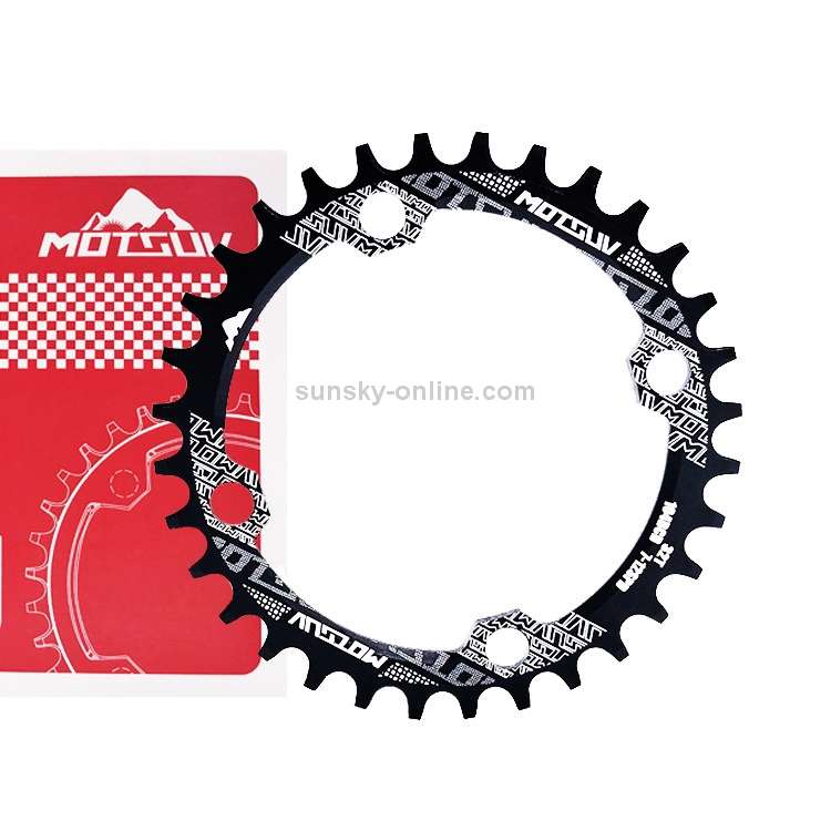 MOTSUV Narrow Wide Chainring MTB Bicycle 104BCD Tooth Plate Parts(Black)